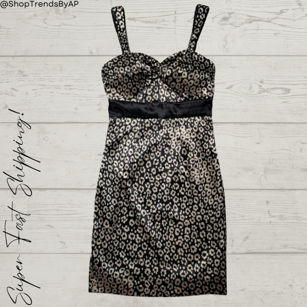 Vintage Guess Leopard Print Satin Dress